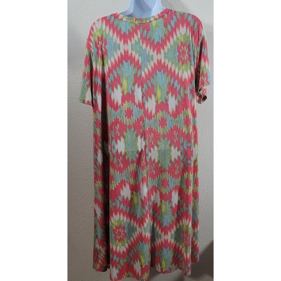 Paisley Grace Coral Green Blue A Line Dress 3XL Lightweight Flowy Stretchy Soft - Picture 2 of 5